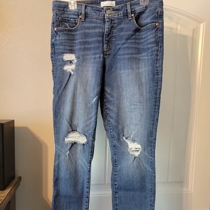 Curvy skinny loft distressed jeans